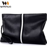 👉 Clutch leather cowhide Wmnuo New Fashion Hand Bag Men Stripe Real Clutches Male Wallet Designer Envelope Korean Edition Hot