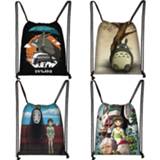 👉 Backpack canvas vrouwen meisjes Cartoon Totoro / Spirited Away Drawstring Bag Women Storage Bags Ladies Shipping Fashion Girls Travel