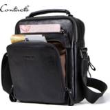 👉 CONTACT'S 100% genuine leather men shoulder bag crossbody bags for men high quality bolsas fashion messenger bag for 9.7