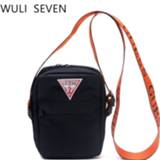 👉 Handtas zwart oranje mannen WULI SEVEN Bag Man Shoulder Luxury Black Versatile Purses Handbag Orange Strap Bolsa Feminina Bolsos Mujer Sac