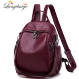 👉 Backpack leather vrouwen meisjes 2020 Hot High Quality Backpacks Women Capacity Travel School Bags For Teenage Girls Shoulder Bag Mochilas