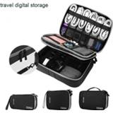 👉 Organizer Double Layer USB Cable Hard Drive Case Electronics Accessory iPad Tablet Cellphone Holder Travel Carrying Storage Bag