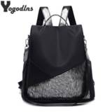 👉 Backpack small vrouwen Women Female Rucksack Soft Lightweight Oxford School for Teenager Anti-theft Design Women's Shoulder Bag