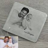 👉 Portemonnee PU leather Customized Picture Engraving Wallet Men DIY Creative Bifold Custom Photo Lettering Wallets Father's Day Gift Purse