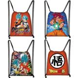 👉 Backpack canvas jongens vrouwen Anime Dragon Ball Drawstring Bag Goku Saiyan Teenager Boys Bookbag Storage Bags Women Men Travel