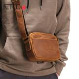 👉 Stiletto leather AETOO Psoriatic men's one-shoulder bag, crazy horse handmade retro casual bag