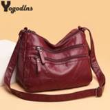 👉 Messenger bag PU leather vrouwen Ladies Multi-pocket Luxury Designer Shoulder Bags Casual Crossbody for Women 2020 Bolsa Feminina