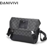 👉 Messenger bag leather Famous Brand Designer Shoulder/messenger for Men 2020 Fashion Men's Handbag Plaid Travel Crossbody Bags Bolsa Hombre