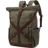 👉 Backpack canvas leather large Luxury Vintage Men Outdoor Waterproof Travel Bag Belt Design Anti-theft Fashion Schoolbag knapsack