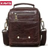 👉 Mens bag leather small KAVIS Genuine Cow Quality Shoulder Messenger Bags Travel Crossbody Flap Simple Fashion Handbag New