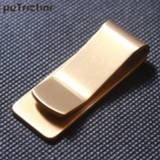 👉 Portemonnee steel goud zilver High Quality Stainless Metal Money Clip Fashion Simple Gold Silver Dollar Cash Clamp Holder Wallet for Men