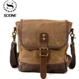 👉 Messenger bag wax canvas leather SCIONE Men Oil Crossbody Military Army Vintage Bags Shoulder Casual Travel
