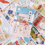 👉 Postkaart 30 Sheets/Set Cute Kitten Postcard DIY Cartoon Cat Greeting Cards Message Card Journal Decoration