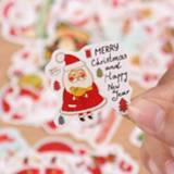 Kladblok 48PCS/Box Christmas Decorative Sticker Merry Santa Claus Shaped Stickers For Diy Scrapbook Diary Album Decoration Stationery