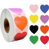 👉 Rood blauw roze zwart 500 Pcs/roll Chroma Heart Labels Stickers Color Code Dot 1 Inch Red,blue,pink,black,custom Stationery