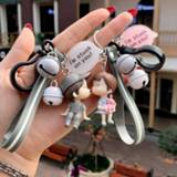 👉 Keychain vrouwen Kawaii Creative Couple Lovers A Pair Of Cute Men And Women Car Key Ring Female Backpack BAG Pendant Bell Lanyard