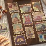 👉 40 pcs/pack Gilding Natural City Retro Journal Decorative Stationery Stickers Scrapbooking DIY Diary Album Stick Lable