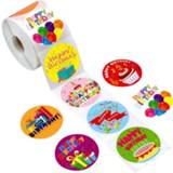 👉 Kladblok kinderen baby's 500pcs/Roll Kids Children Baby Happy Birthday Round Sticker Labels for Scrapbook