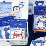 👉 Memo pad PVC JIANWU 56sheets 85mm*130mm Cute Penguin Sticker Combination Pack Journal Decoration kawaii School Supplies