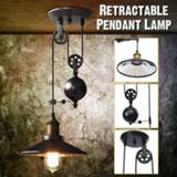 👉 Hanger zwart E27 black vintage industrial pendant light nordic retro iron lampshade loft edison lamp adjustable dining room Countryside