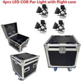 👉 Flightcase wit 4X 200W led par COB flight case dmx cable RGBWA UV 4in1/RGB 3in1/ Warm White Cold spotlight dj light controll