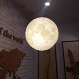 👉 Hanger 3D Print Pendant Lights Novelty Creative Moon Atmosphere Night Light Lamp Restaurant/Bar Hanging Lighting