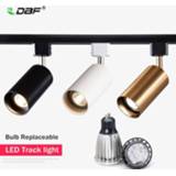 👉 Spotlight [DBF]LED Track Light with GU10 Rail Spotlights Lamp Tracking LED Fixture 110V 220V Spot Lights Bulb Fixtures for Clothing Store