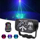 👉 Projector USB 6/8 Hole 128 Pattern Remote/Sound Actived LED Disco Light RGB DJ Party Stage Christmas Lamp Decoration