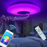 👉 Bluetooth speaker Hot Music Led Ceiling Light Lamp 60W Rgb Flush Mount Round Starlight With Dimmable Color Changing