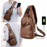 Business tas leather 2020 Bag USB Portable Charging Casual Sports Backpack Crossbody Shoulder Fashion Men Chest DROPSHIPPING