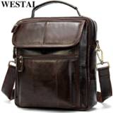 👉 Messenger bag leather WESTAL Men's Genuine Crossbody Bags for Men Designer Shoulder Male Handbag 8870