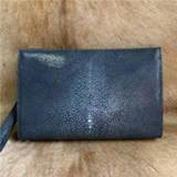 👉 Clutch leather large Business Style Authentic Exotic Sand Stingray Skin Men's Purse Card Holders Genuine Male Wristlets Bag