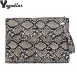 👉 Clutch PU leather vrouwen Snake Print Wristlet Women Daily Sac Bags Purse Soft Money Phone Pouch Casual 2020 Hot Selling