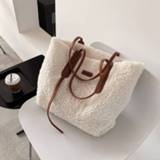 👉 Schoudertas vrouwen High-volume Faux Fur Women's Bags Luxury Big Women Shoulder Bag 2020 Winter New Tote Ladies Handbags Designer