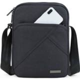 👉 Schoudertas zwart canvas Men's bag light Men Shoulder for 9.7'pad 8 pocket Waterproof Casual crossbody Black Messenger