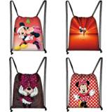 👉 Backpack bruin vrouwen meisjes jongens Mickey Minnie Print Drawstring Bag Women Travel Teenager School Brown Girl And Boy Fashion Female Storage U