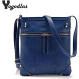 👉 Messenger bag PU vrouwen 2020 European Vintage Women Double Zipper Bags High Quality Shoulder Crossbody