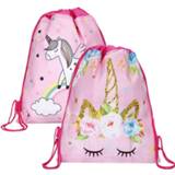 Free shipping Unicorn Drawstring bag for Girls Travel Storage Package Cartoon School Backpacks Children Birthday Party Favors