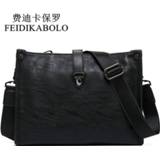 👉 Messenger bag zwart leather FEIDIKABOLO Latest Arrival Black Mens Cross Body Shoulder Bags Luxury Business Envelope Male Satchel