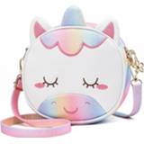 👉 Backpack PU leather meisjes Girls Mini Unicorn Children Cute Cartoon Primary School Bag Plush Double Shoulder