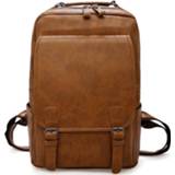 Laptop Backpack kaki PU leather Vintage Men Waterproof Bagpack Khaki Travel Bag Backpacks Big Capacity Male Mochila Bags For