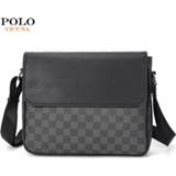 👉 Messenger bag leather mannen VICUNA POLO Bunsiness Man Brand Lattice Pattern Design Bags For Men Travel Sling Shoulder Handbag