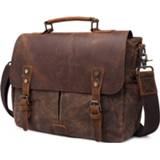 👉 Handtas canvas leather Vintage 15.6 Inch Laptop Handbag Men Shoulder Bag Add Genuine Crossbody Messenger Bags Zipper Briefcase