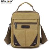 👉 Handtas bruin canvas small Men New Handbag Waterproof Crossbody Messenger Bag Phone Mini Shoulder Male Brown Business Handbags XA771ZC