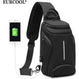 👉 EURCOOL Summer Travel Chest Bag Men Short Trip Messengers Bags Water Repellent Chest Pack 9.7 inch iPad Crossbody Bag Male n2002