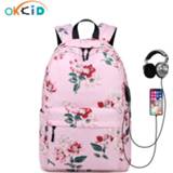 👉 Backpack nylon meisjes kinderen OKKID childen school bags for girls flower female waterproof floral kids book bag New Year Gift