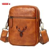 👉 Messenger bag cowhide leather small Men's Chest Casual Shoulder Mobile Phone European and American Fashion New