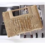 👉 Clutch goud vrouwen Luxy Moon Gold Clutches Women Hand Bag Wedding Purse for Bridal Night Club Party Sequin Evening Chain Shoulder Bags ZD1488
