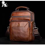 👉 Messenger bag leather 100% Genuine Men's vintage cow shoulder for male fashion crossbody Handbags