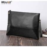 👉 Clutch leather large Men Day Envelope Hand Bag Alligator Patchwork Business Male Bags Vintage Soft Office Wallet For Phone XA70C
